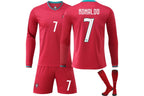 Ronaldo 2026 Portugal World Cup #7 Home (Long Sleeve) Jersey Kit Youth/Adult (INTERNATIONAL STOCK)
