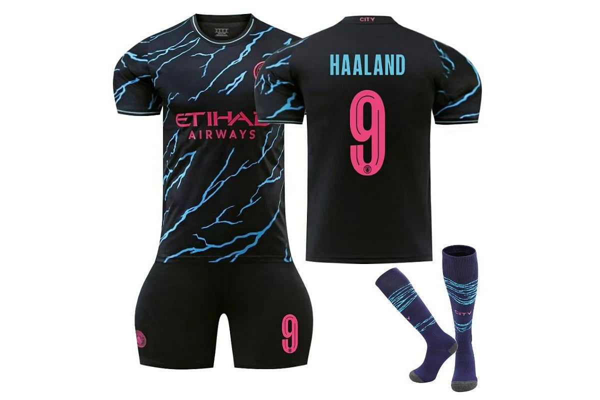 Haaland Manchester City #9 Away Jersey Kit Youth/Adult INTERNATIONAL STOCK