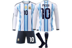 Messi 2026 Argentina World Cup #10 Home (Long Sleeve) Jersey Kit Youth/Adult (INTERNATIONAL STOCK)