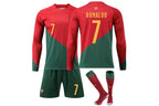 Ronaldo Portugal #7 Home (Long Sleeve) Jersey Kit Youth/Adult (INTERNATIONAL STOCK)