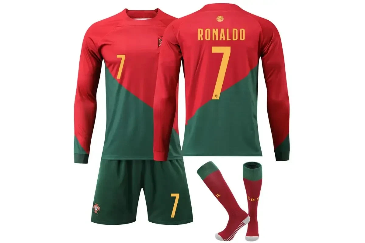 Ronaldo Portugal #7 Home (Long Sleeve) Jersey Kit Youth/Adult (INTERNATIONAL STOCK)