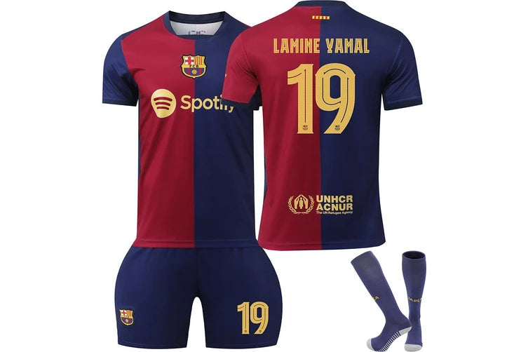 Barcelona Home Jersey Lamine #19 Red/Blue Youth Kit LOCAL STOCK
