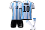 Argentina Home Jersey Messi #10 Blue/White Youth Kit LOCAL STOCK