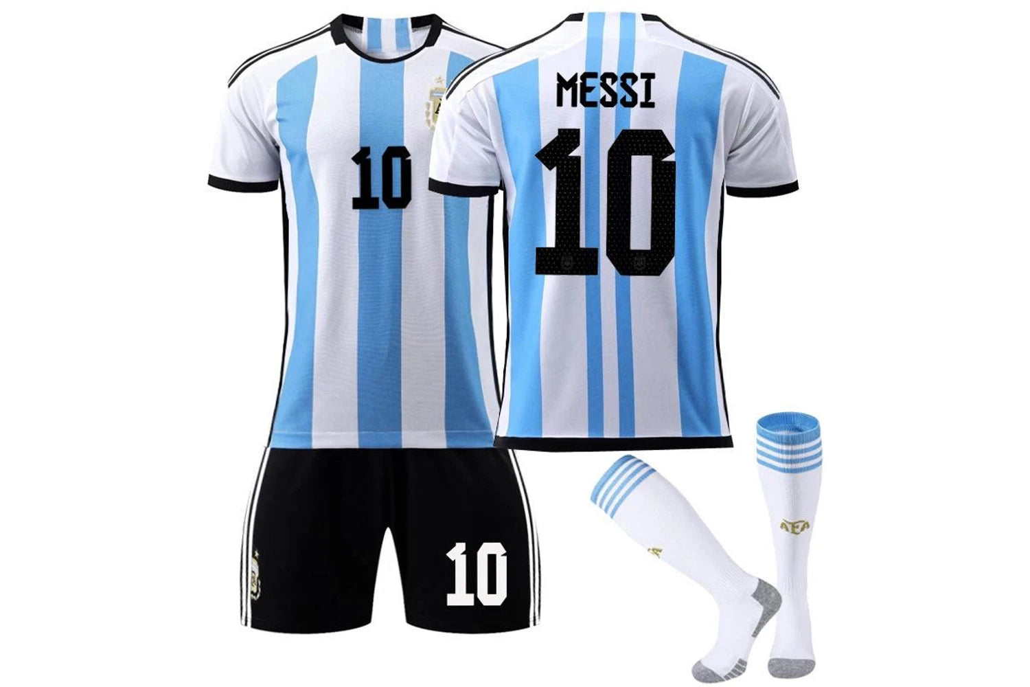 Argentina Home Jersey Messi #10 Blue/White Youth Kit LOCAL STOCK