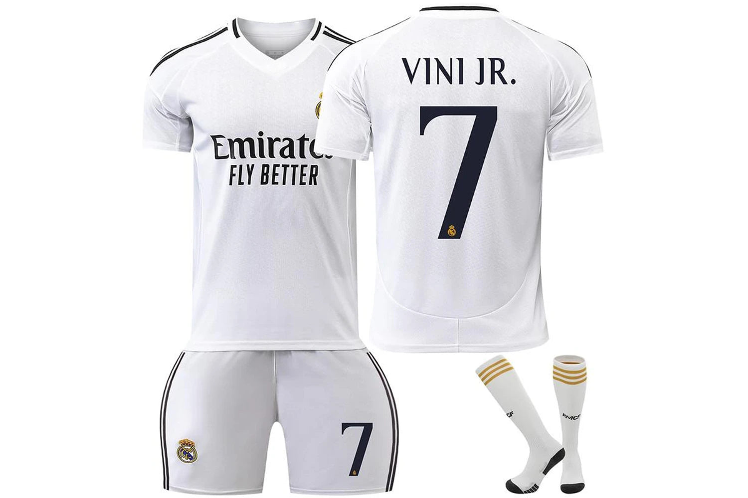 Real Madrid Home Jersey Vini Jr #7 Jersey Kit Youth/Adult INTERNATIONAL STOCK