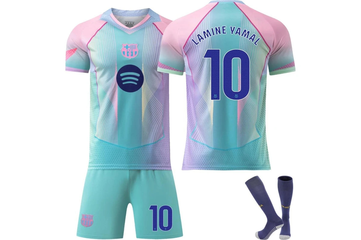 Lamine Yamal 25/26 Barcelona Special Blue/Pink Edition #10 Jersey Kit Youth/Adult (INTERNATIONAL STOCK)