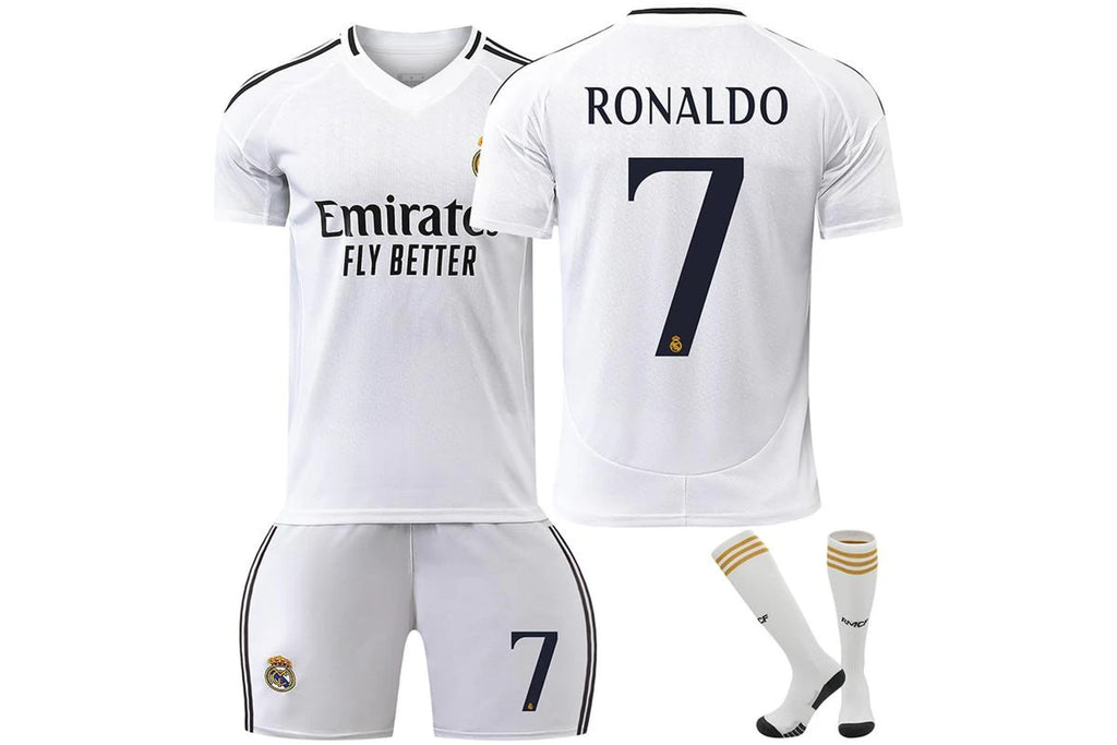 Real Madrid Home Jersey Ronaldo #7 White Youth Kit LOCAL STOCK