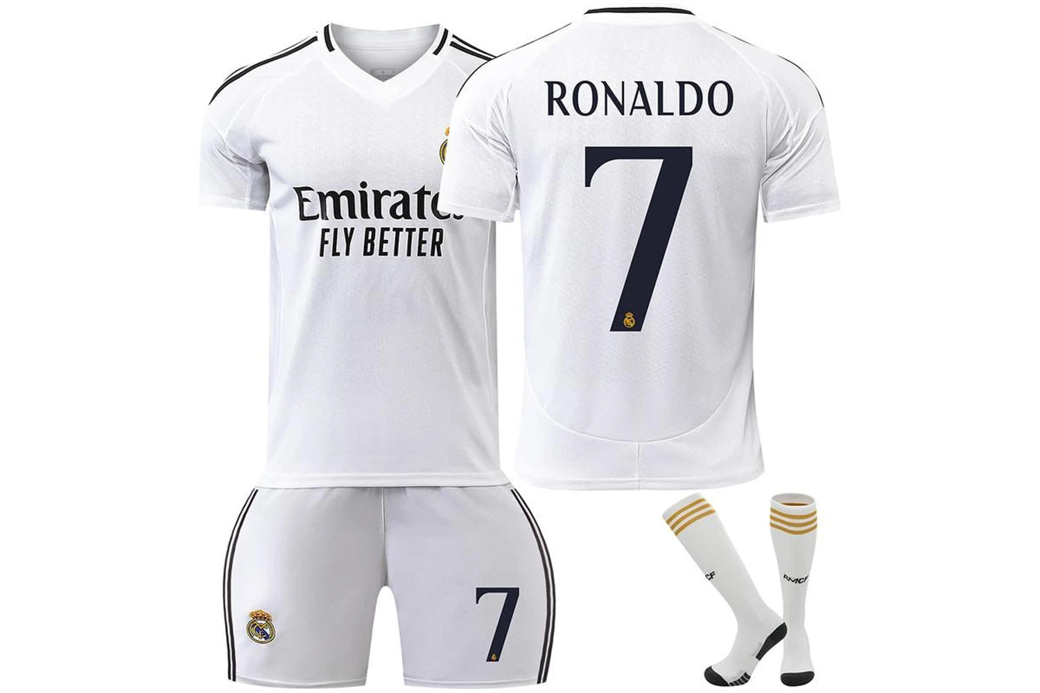 Real Madrid Home Jersey Ronaldo #7 White Youth Kit LOCAL STOCK