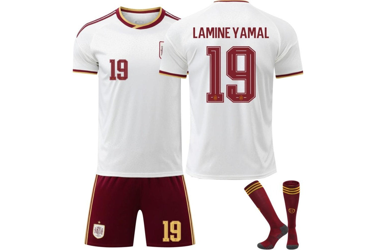 Lamine Yamal 2026 Spain World Cup #19 Away Jersey Kit Youth/Adult (INTERNATIONAL STOCK)