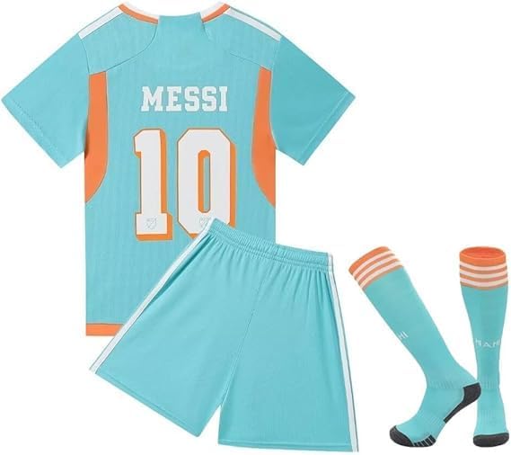 Inter Miami CF Away Jersey Messi #10 Turquoise Youth Kit LOCAL STOCK