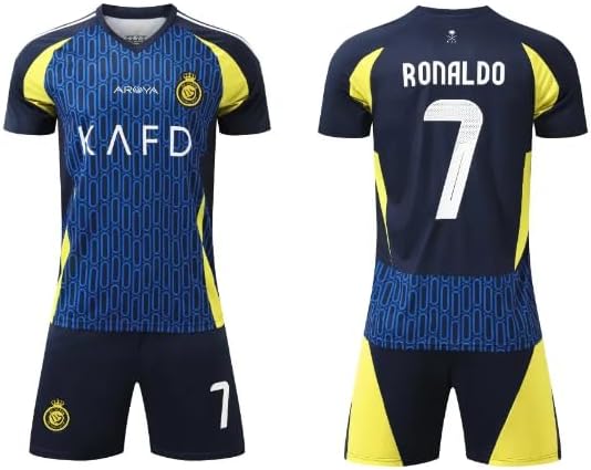 KAFD Ronaldo Jersey Blue Al-Nassr CR7 #7 Kit Youth LOCAL STOCK