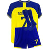 Al-Nassr Home Jersey Ronaldo #7 Yellow/Blue Youth Kit LOCAL STOCK