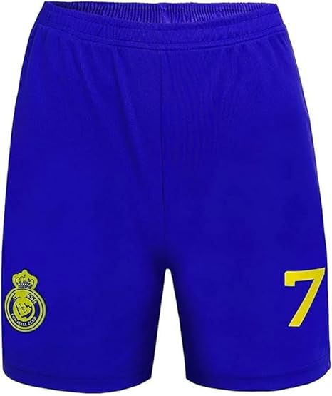 Al-Nassr Home Jersey Ronaldo #7 Yellow/Blue Youth Kit LOCAL STOCK