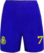 Al-Nassr Home Jersey Ronaldo #7 Yellow/Blue Youth Kit LOCAL STOCK