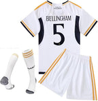 Real Madrid Home Jersey Bellingham #5 White Youth Kit LOCAL STOCK