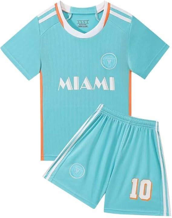 Inter Miami CF Away Jersey Messi #10 Turquoise Youth Kit LOCAL STOCK