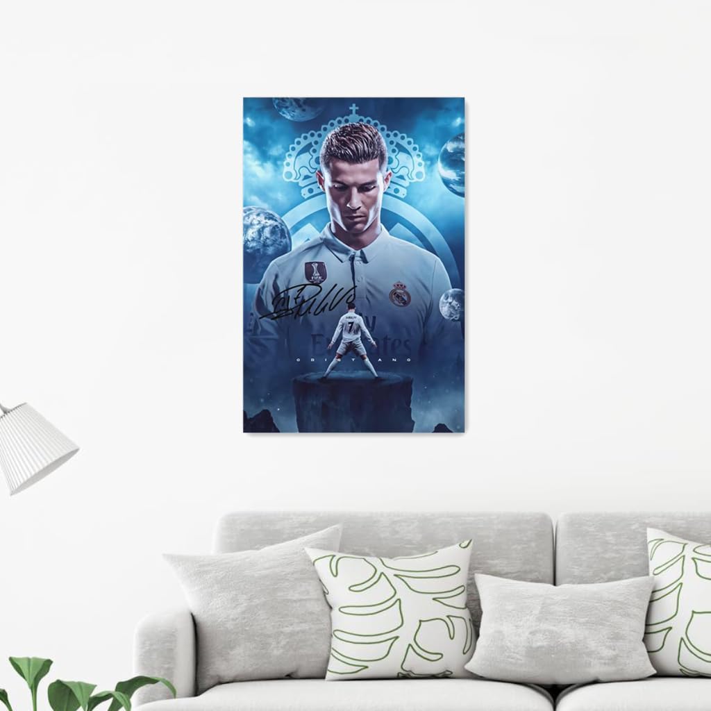 Ronaldo Soccer Poster Canvas Wall Art Bedroom Decor 40x60cm (Unframed)