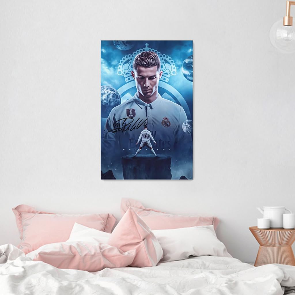 Ronaldo Soccer Poster Canvas Wall Art Bedroom Decor 40x60cm (Unframed)