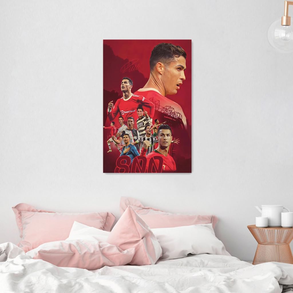 Ronaldo Soccer Poster Canvas Wall Art Bedroom Decor 40x60cm (Unframed)