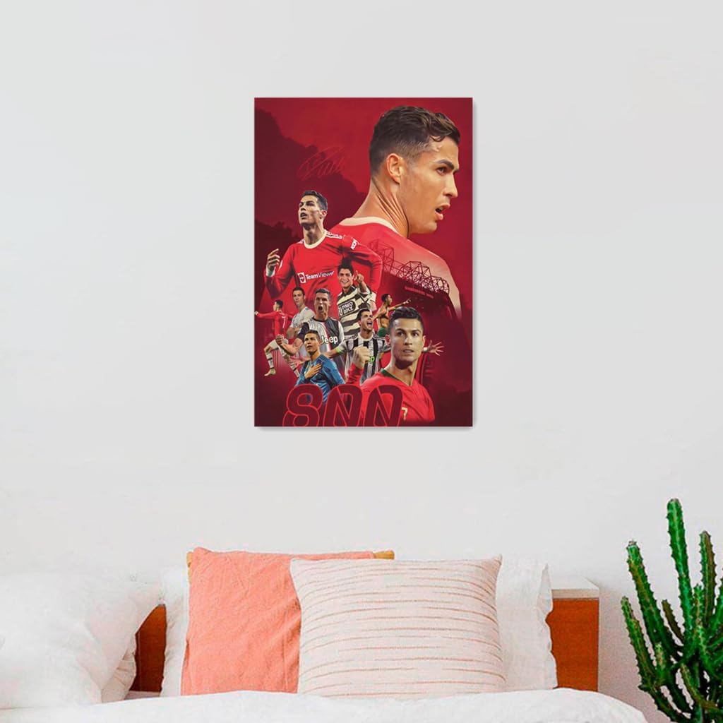 Ronaldo Soccer Poster Canvas Wall Art Bedroom Decor 40x60cm (Unframed)