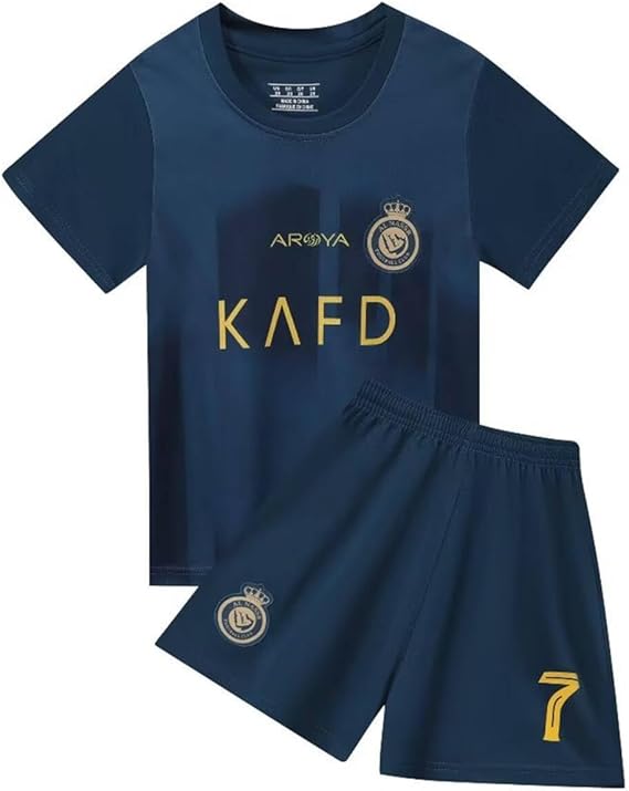 KAFD Ronaldo Jersey Blue Al-Nassr CR7 #7 Kit Youth LOCAL STOCK