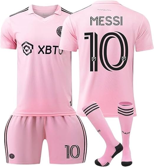 Inter Miami Away Jersey Messi #10 Pink/Black Youth Kit LOCAL STOCK