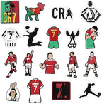 Croc Jibbitz Cristiano Ronaldo CR7 Soccer Shoe Charms Pins - 18 Pack