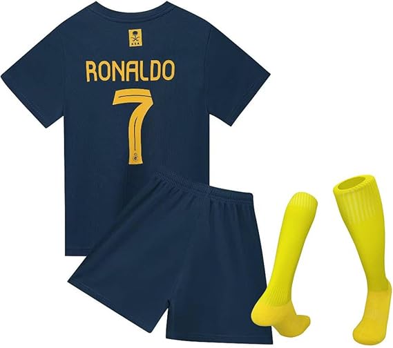 KAFD Ronaldo Jersey Blue Al-Nassr CR7 #7 Kit Youth LOCAL STOCK