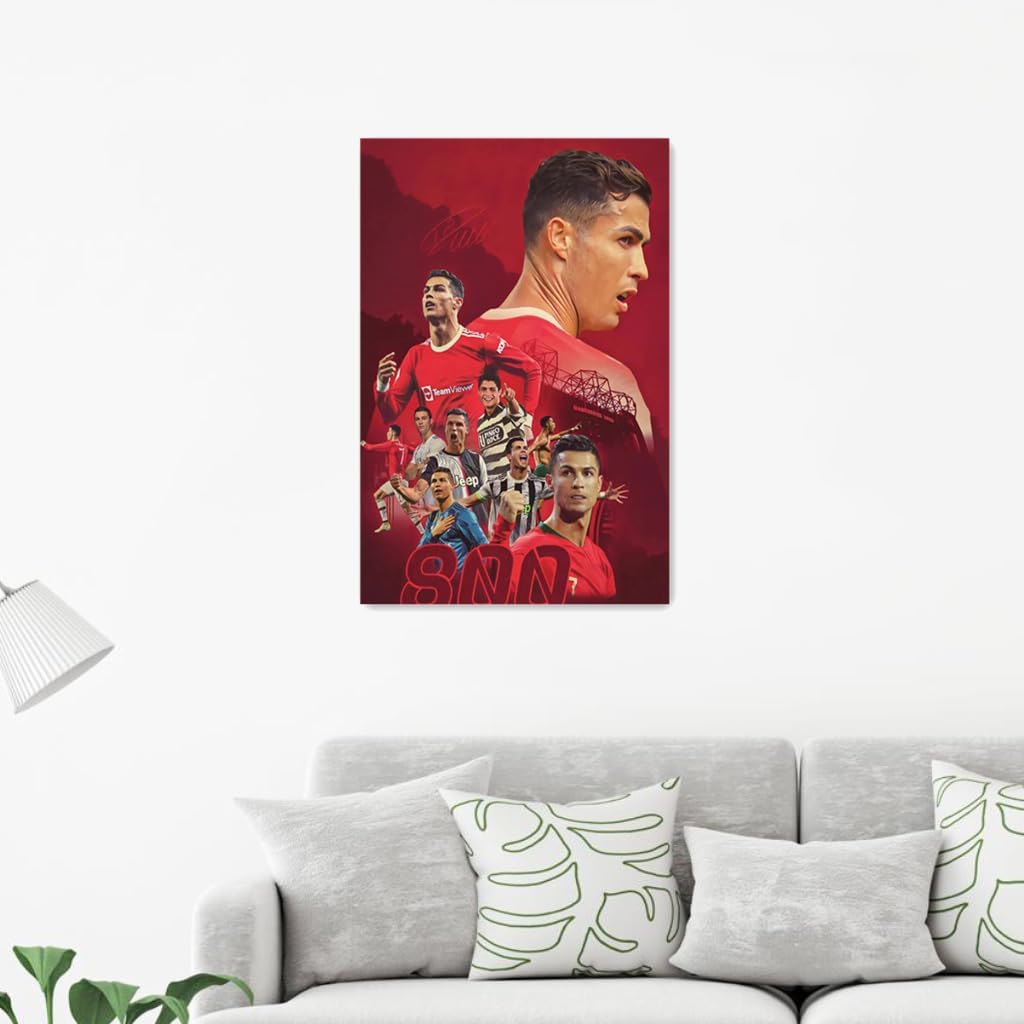 Ronaldo Soccer Poster Canvas Wall Art Bedroom Decor 40x60cm (Unframed)