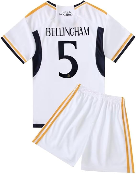 Real Madrid Home Jersey Bellingham #5 White Youth Kit LOCAL STOCK