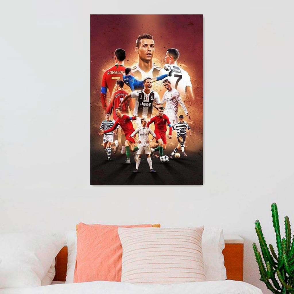 Ronaldo Soccer Poster Canvas Wall Art Bedroom Decor 40x60cm (Unframed)