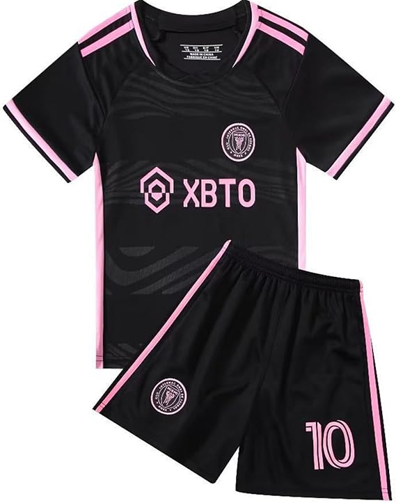 Inter Miami Home Jersey Messi #10 Black/Pink Youth Kit LOCAL STOCK