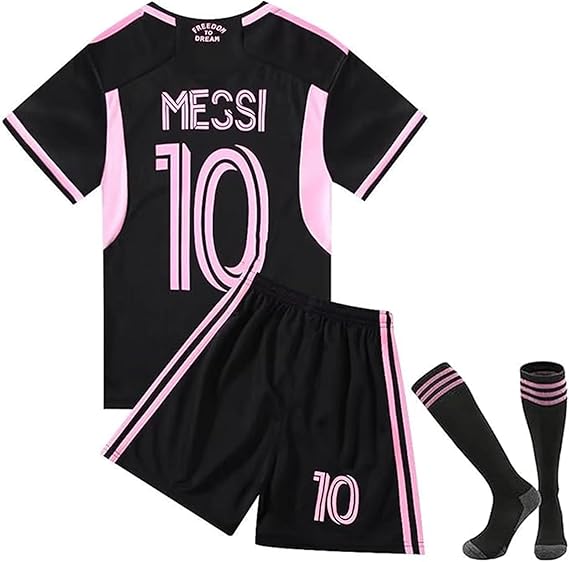 Inter Miami Home Jersey Messi #10 Black/Pink Youth Kit LOCAL STOCK