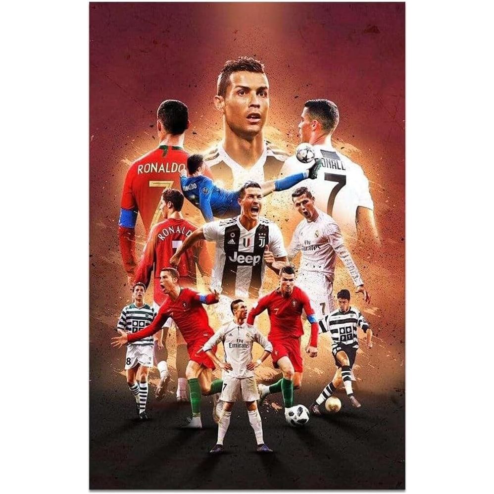 Ronaldo Soccer Poster Canvas Wall Art Bedroom Decor 40x60cm (Unframed)