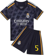 Real Madrid Away Jersey Bellingham #5 Blue Youth Kit LOCAL STOCK