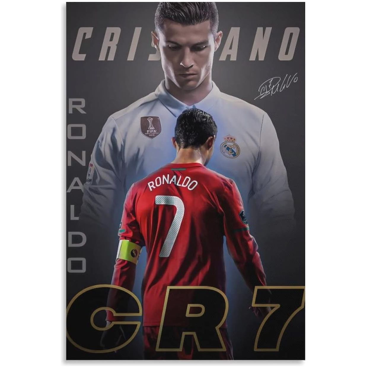 Ronaldo Soccer Poster Canvas Wall Art Bedroom Decor 40x60cm (Unframed)