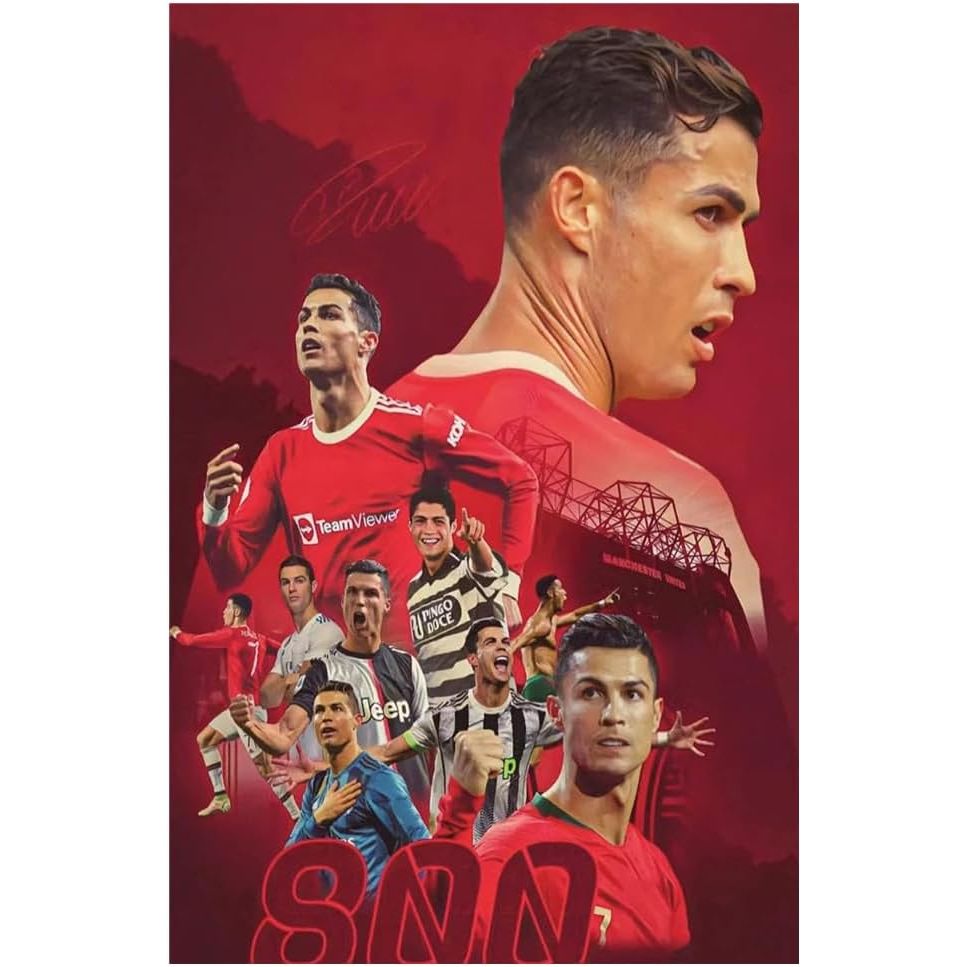 Ronaldo Soccer Poster Canvas Wall Art Bedroom Decor 40x60cm (Unframed)