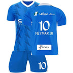 Riyadh New Moon Home Neymar Jr #10 Soccer Jersey Blue/White Youth Kit LOCAL STOCK