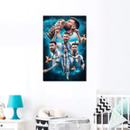 Messi Argentina Soccer Poster Canvas Wall Art Bedroom Decor 40x60cm (Unframed)
