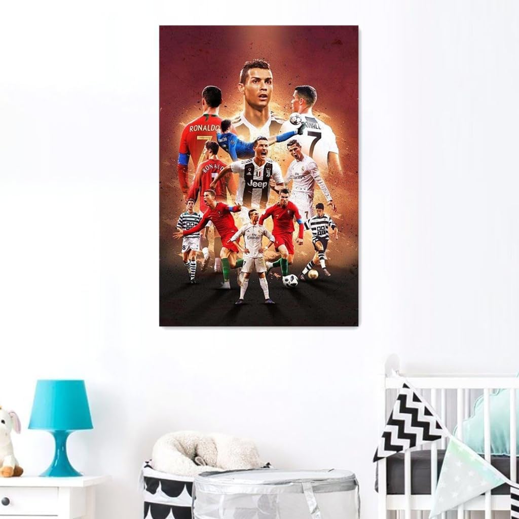 Ronaldo Soccer Poster Canvas Wall Art Bedroom Decor 40x60cm (Unframed)