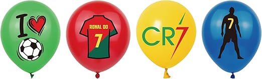 Ronaldo Soccer Theme Birthday Decorations Balloons, Banner, Cupcake Toppers & More