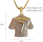 Ronaldo #7 Soccer Jersey Number Pendant Necklace Gold Plated Stainless Steel