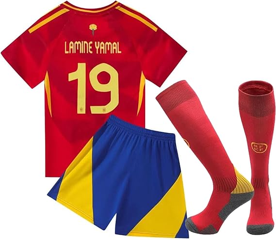 Home Jersey Lamine #19 Red Youth Kit LOCAL STOCK