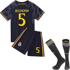 Real Madrid Away Jersey Bellingham #5 Blue Youth Kit LOCAL STOCK