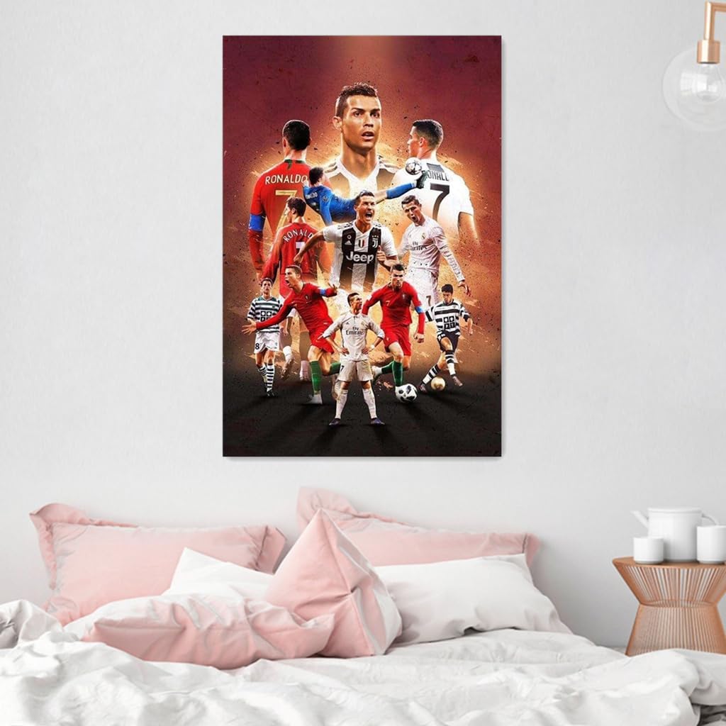 Ronaldo Soccer Poster Canvas Wall Art Bedroom Decor 40x60cm (Unframed)