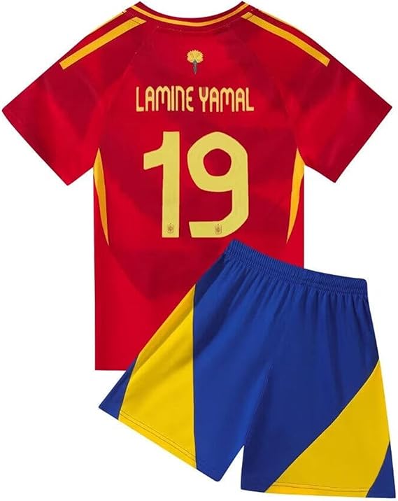 Home Jersey Lamine #19 Red Youth Kit LOCAL STOCK