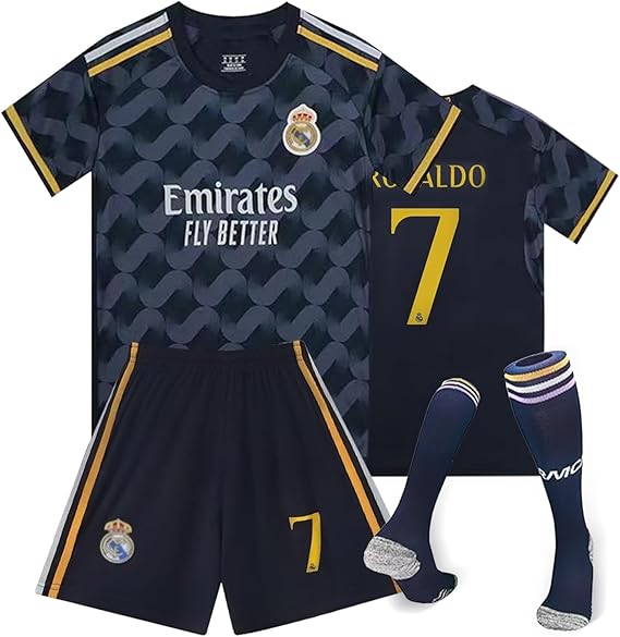 Real Madrid Away Jersey Ronaldo #7 Blue Youth Kit LOCAL STOCK