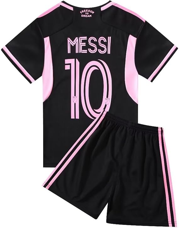 Inter Miami Home Jersey Messi #10 Black/Pink Youth Kit LOCAL STOCK