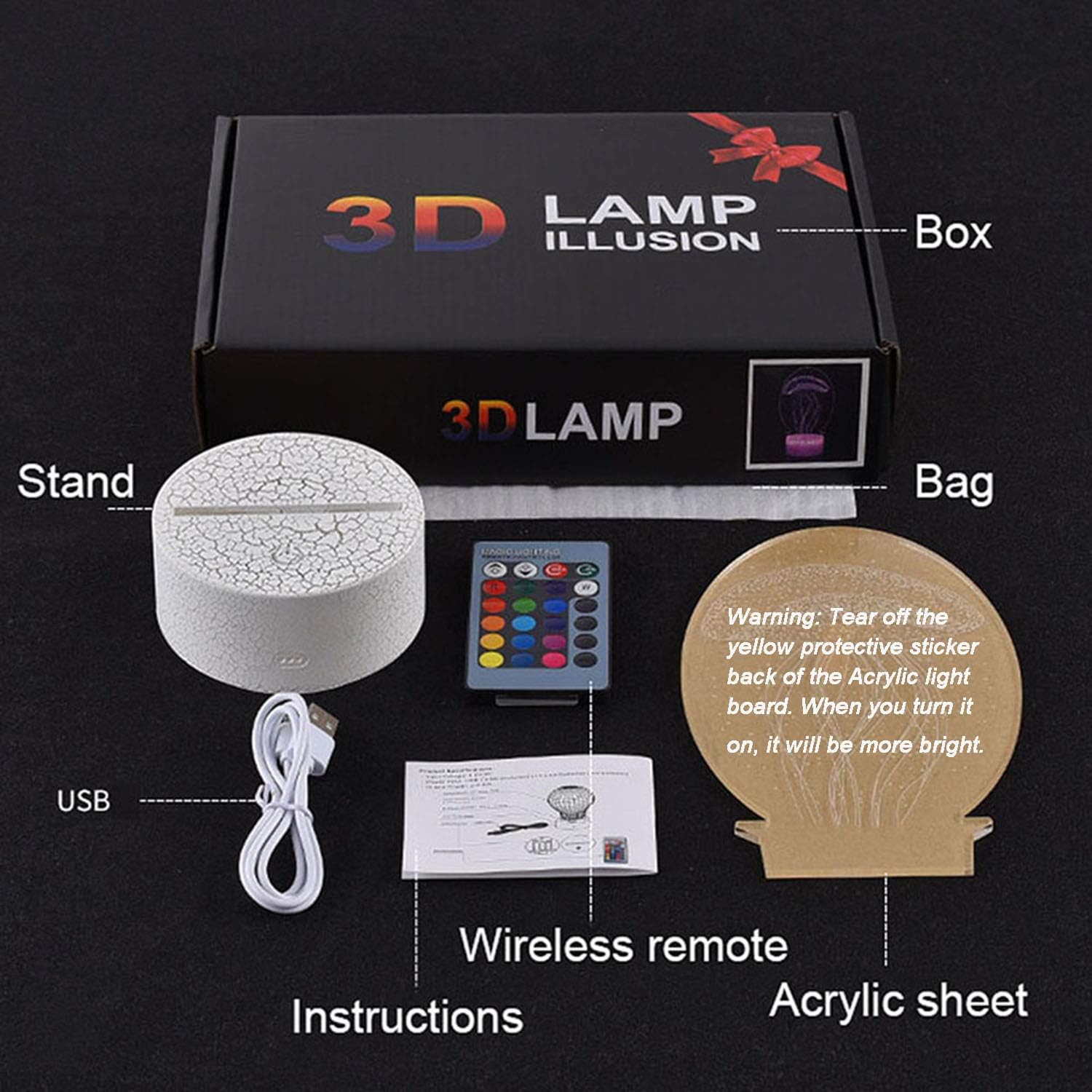 Messi #10 LED Night Light 16 Colours Soccer 3D Lamp with Remote Control & Gift Box