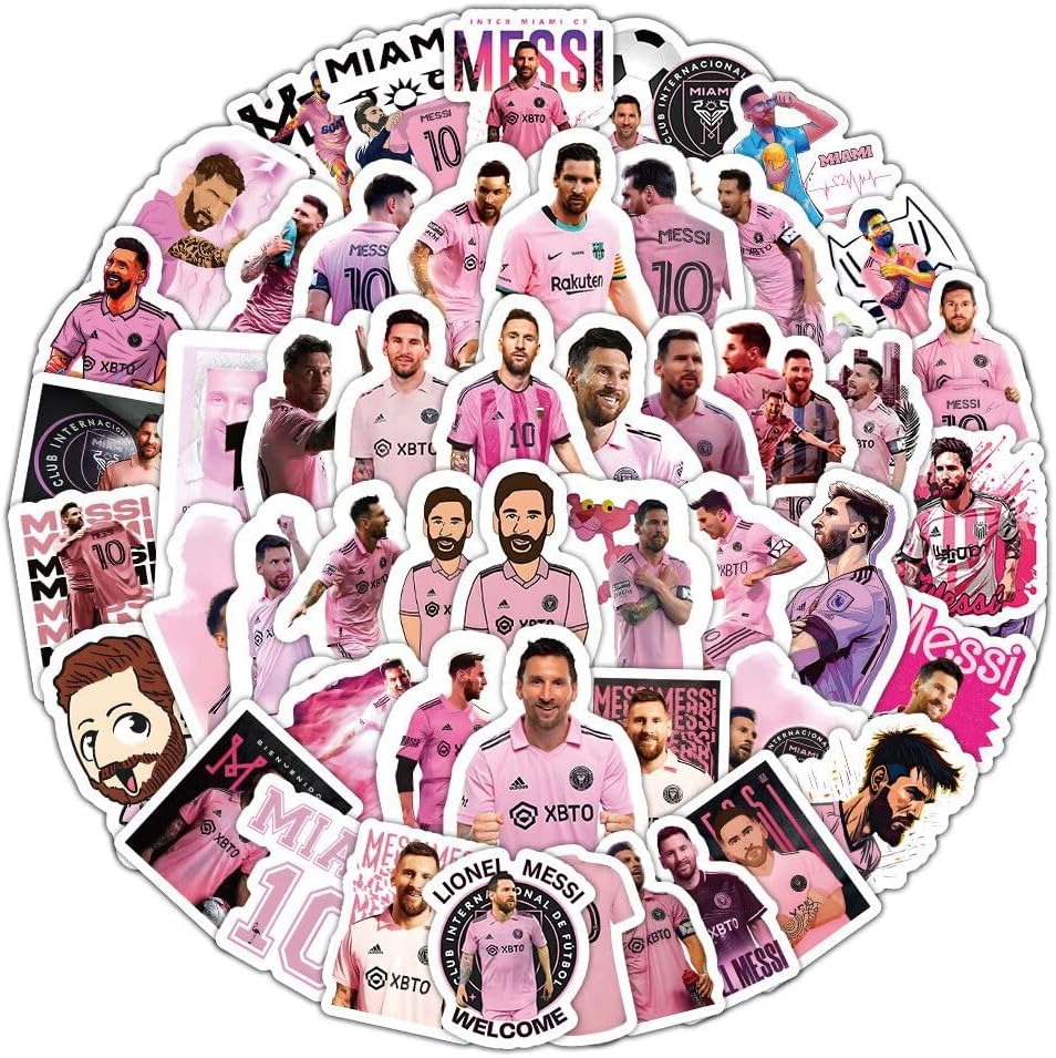 Messi Stickers Small Decals |50 Pcs| for Hydro Flasks Laptop Phone Case Computer Water Bottle (Copy)